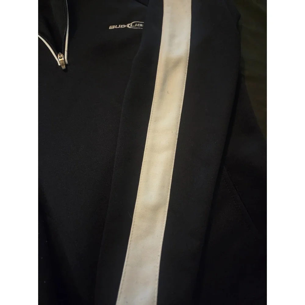 Bud Light quarter zip jacket by North End Women's Small Black &‎ White Vintage